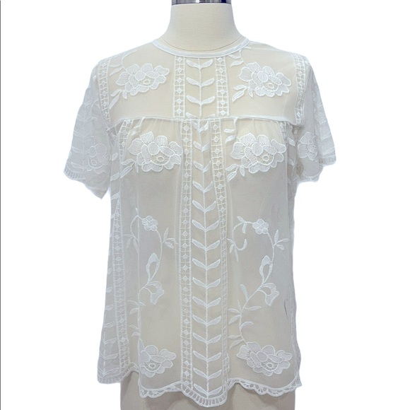 Merona Tops - Merona Lace Top Size Medium White in Color